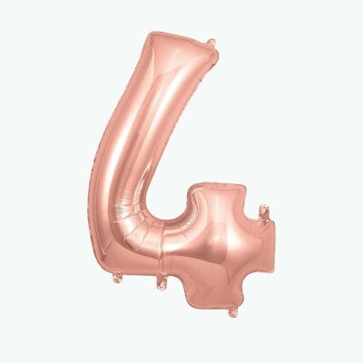 Ballon chiffre rose gold : chiffre 4