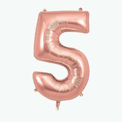 Rose gold number balloon: number 5