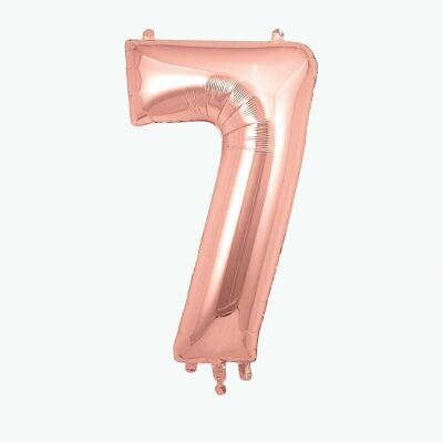 Palloncino con numeri in oro rosa: numero 7