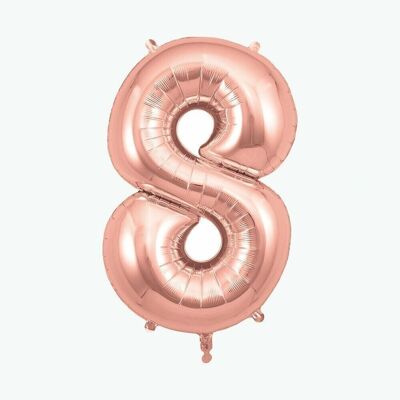 Rose gold number balloon: number 8
