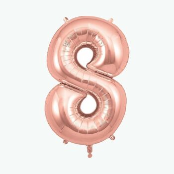 Ballon chiffre rose gold : chiffre 8