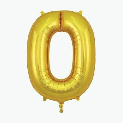 Goldener Zahlenballon: Zahl 0