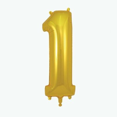 Goldener Zahlenballon: Nummer 1