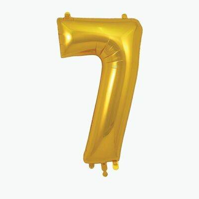 Goldener Zahlenballon: Nummer 7