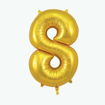 Goldener Zahlenballon: Nummer 8