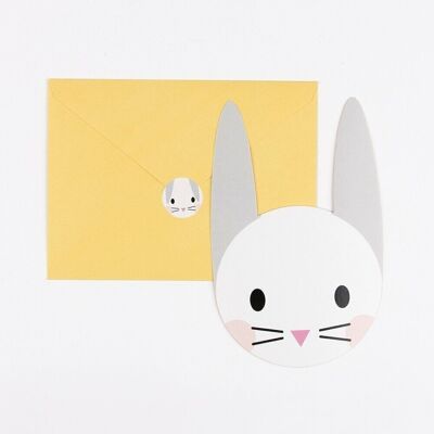 8 Invitation cards: rabbit