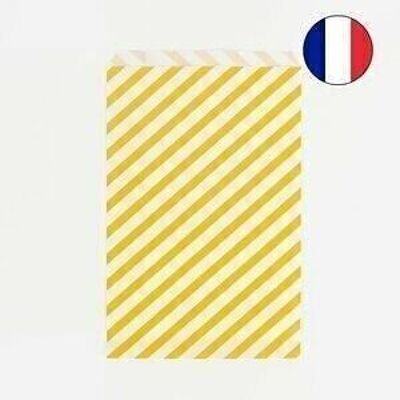 10 paper pockets: yellow stripes