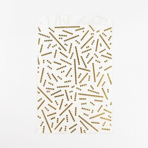 10 Pochettes en papier : perles dorées