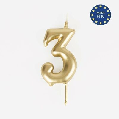 Golden number candle: number 3