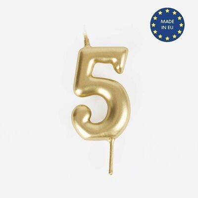 Candela con numero d'oro: numero 5