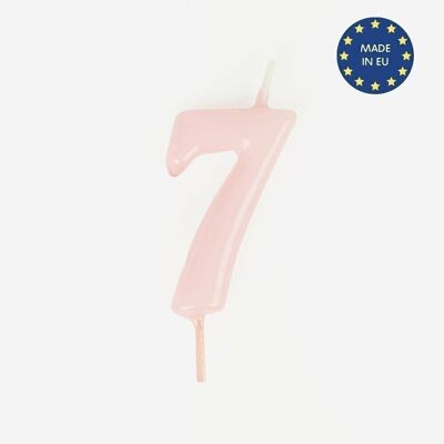 Pink number candle: number 7