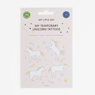 Sheet of 8 unicorn tattoos