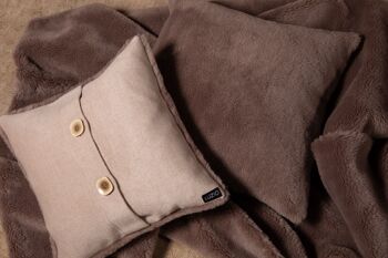 Coussin Conscious Laine Taupe