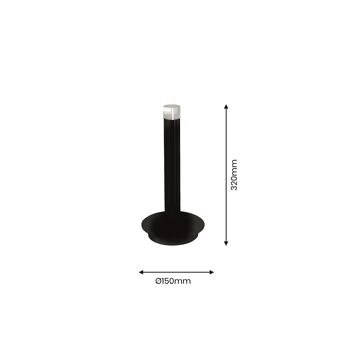 Milagro Lampe de Table Carbone 5W LED Noir 5