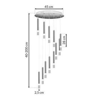 Milagro Suspension Ice 12W LED Chrome 7