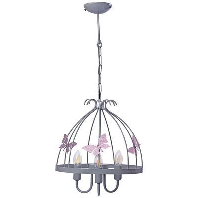 Milagro Chandelier Kago Grey and Pink