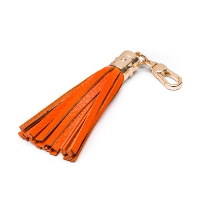 Decorative Leather Tassel - Orange - Orange