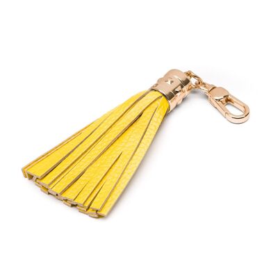 Decorative Leather Tassel - Pale Yellow - Pale yellow