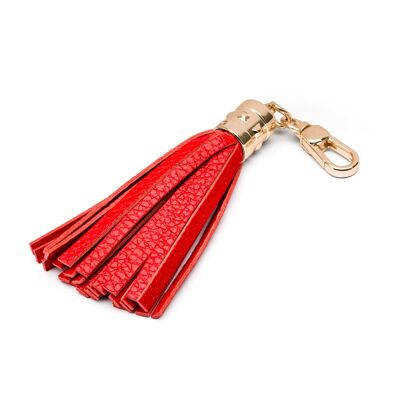 Decorative Leather Tassel - Red - Red