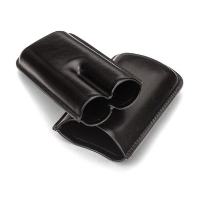 Double Leather Cigar Case - Black - Black