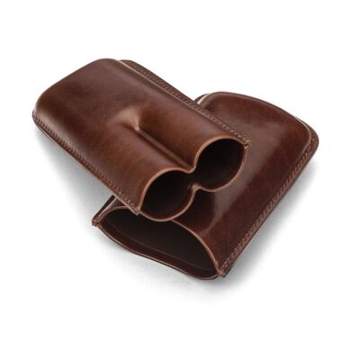Double Leather Cigar Case - Brown - Brown