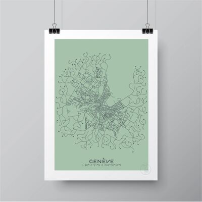 Ginebra mapa verde