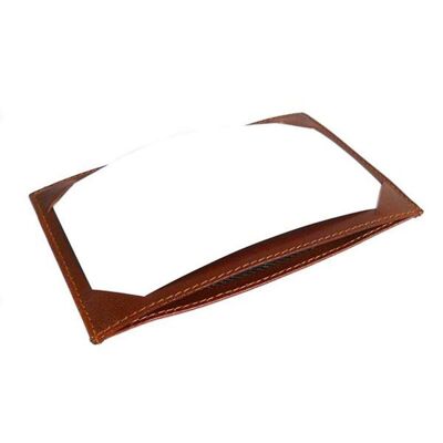 Flat Leather Pocket Jotter - Light Tan - Light tan - Helvetica/silver