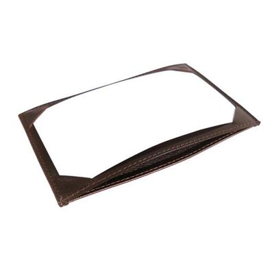 Flat Leather Pocket Jotter - Brown - Brown - Helvetica/silver