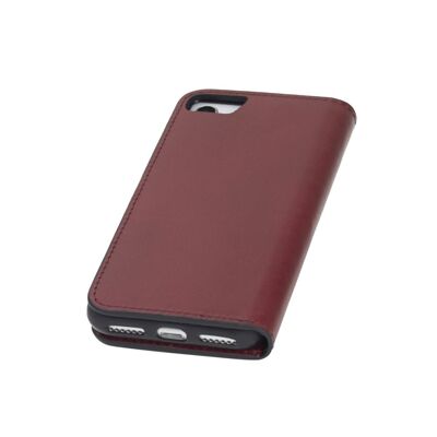 iPhone 7 and 8 Wallet Case - Red With Black - Red with black - Helvetica/silver
