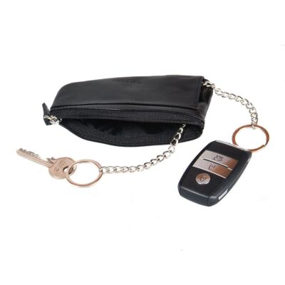 Large Leather Key Case - Black - Black