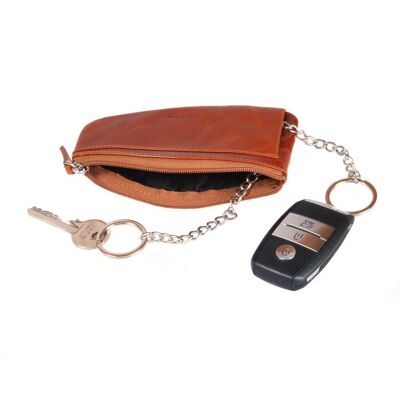 Large Leather Key Case - Havana Tan - Havana tan