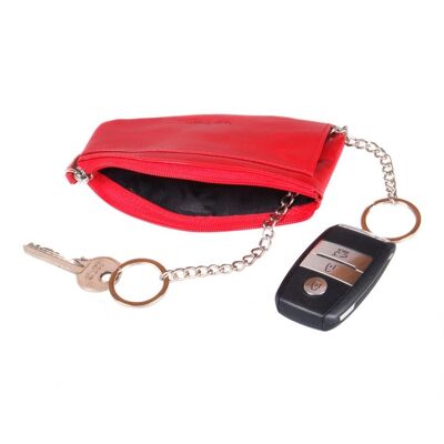 Large Leather Key Case - Red - Red