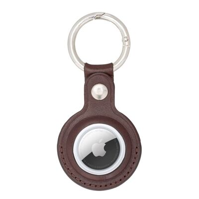 Leather AirTag Key Fob - Brown - Brown