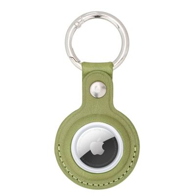 Leather AirTag Key Fob - Lime Green - Lime green