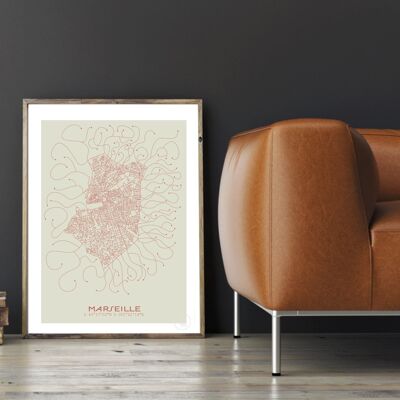 Mappa Marsiglia Beige