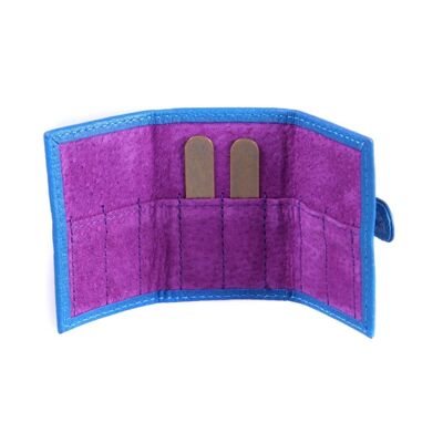 Leather Collar Bone Wallet - Cobalt - Cobalt