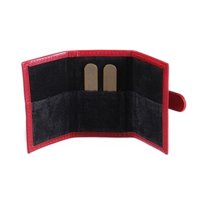 Leather Collar Bone Wallet - Oxblood Red - Oxblood red