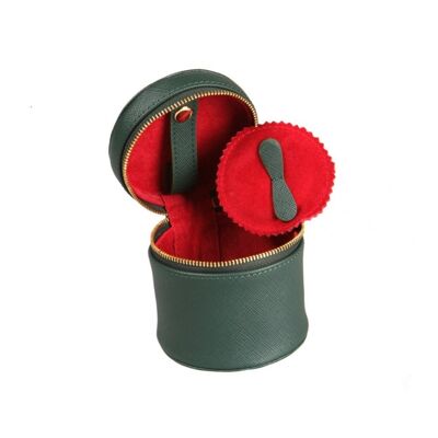 Leather Cylindrical Jewellery Case - Lime - Lime