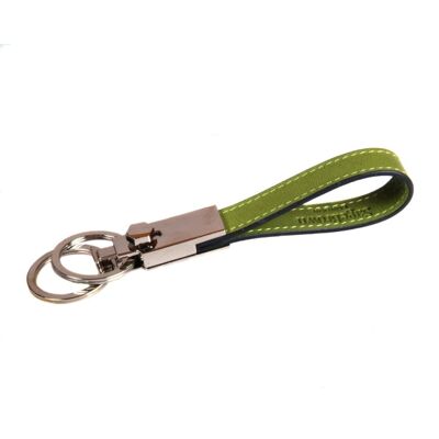 Leather Detachable Key Ring - Lime Green - Lime green