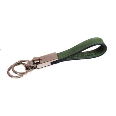 Leather Detachable Key Ring - Antique Green - Green