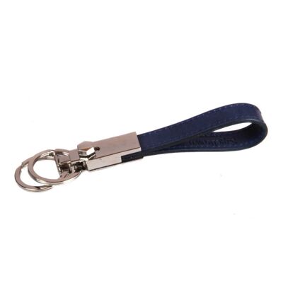 Leather Detachable Key Ring - Navy - Navy