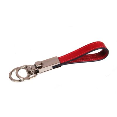 Leather Detachable Key Ring - Red - Red