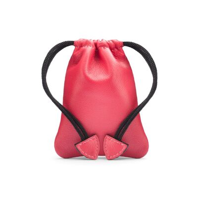 Leather Drawstring Coin Pouch - Pink - Pink