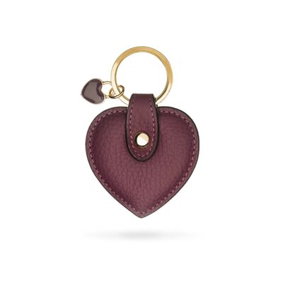 Leather Heart Shaped Key Ring - Purple - Purple