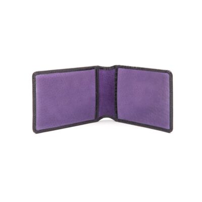 Leather Oyster Travel Card Holder - Navy Croc With Purple - Navy croc with  purple - Helvetica/silver