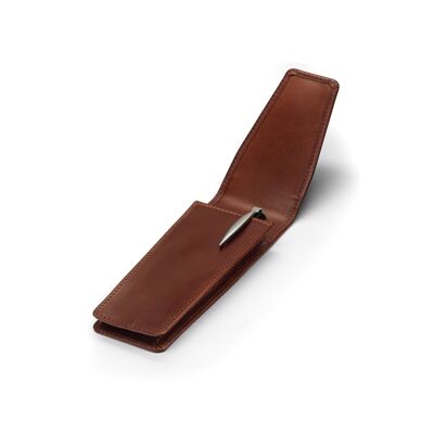 Leather Pen Holder - Dark Tan - Dark tan