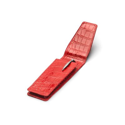 Leather Pen Holder - Red Croc - Red croc