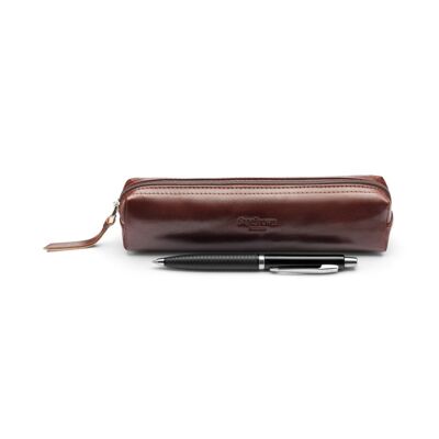 Leather Pencil Case - Dark Tan - Dark tan