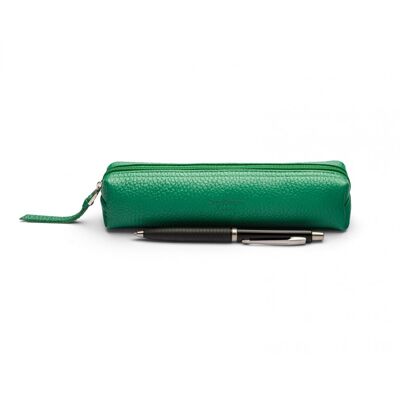 Leather Pencil Case - Emerald Green - Emerald green