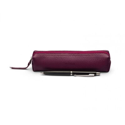 Leather Pencil Case - Purple - Purple